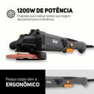 Esmerilhadeira Angular WAP WF ES02 1200W 5 Polegadas Corte Desbaste e Acabamento Profissional 127V