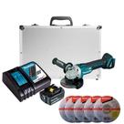 Esmerilhadeira dga504 bateria e carregador e maleta e discos