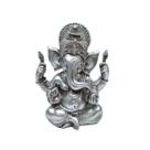 Esotérico Deus Hindu da Fortuna Ganesha Imagem Decoração Resina Zen Yoga Meditação Sentado Estatua india Estatua Prata