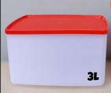 Espaçosa 3 litros Translúcida com tampa vermelha Tupperware
