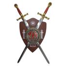 Espada Dupla Maçônica Suporte De Parede Em X Decoração Vermelho