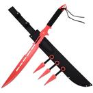 Espada Ninja Fantasia Tática Snake Eye Vermelha Lâmina de 69 cm