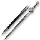 Espada Templária Medieval Com Bainha Preta Azul Dourada
