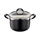 Espaguteira 28709/022 monaco inducao preto 22cm 5,4lts aluminio c/ rev antiaderente tramontina