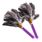 Espanadores De Pó 45cm Com Pluma De Avestruz Limpa Poeira