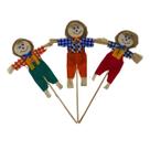 Espantalho de palha junino 30cm decorativo KIT c/ 3 unidades