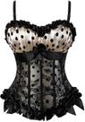 Espartilho ADELCE Plus Size Lace Up Hoed Overbust Bustier Bege