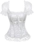 Espartilho ADELCE Princess Renaissance com cadarço Overbust branco XS