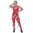 Espartilho Cinta Liga Fristyle Com Bojo Com Renda Vermelho Feminino