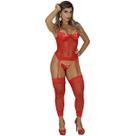 Espartilho completo linha sensual noite corpete lingerie tule renda com bojo meia cinta liga bordado