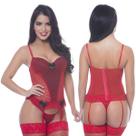 Espartilho Completo Vermelho Em Tule Com Bojo Lingerie Sexy Sensual Érica Espartilho Completo Vermelho Em Tule Com Bojo Lingerie Sexy Sensual Érica
