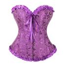 Espartilho Corpete Corset Floral Cinta Modela Afina Cintura Tamanho:36 (S)Cor:Roxo
