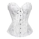 Espartilho feminino ADELCE com cadarço, desossado, floral, branco M