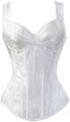 Espartilho feminino ADELCE com cadarço, jacquard gótico, branco, tamanho M