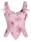 Espartilho feminino Scarlet Darkness Renaissance Floral Boneed Overbust Body Shaper Bustier para Halloween rosa 14 Espartilho feminino Scarlet Darkness Renaissance Floral Boneed Overbust Body Shaper Bustier para Halloween rosa 14