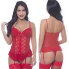 Espartilho Vermelho Bordado Em Tule e Renda Com Bojo Completo Lingerie Sexy Sensual Zíper Jade Espartilho Vermelho Bordado Em Tule e Renda Com Bojo Completo Lingerie Sexy Sensual Zíper Jade