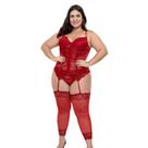 Espatilho Plus Size Vermelho Abertura Frontal Sepie 37046 Microfibra com Renda