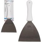Espatula de cozinha de inox cabo plastico branco 5'' 25,5cm na cartela - 123 UTIL Espatula de cozinha de inox cabo plastico branco 5'' 25,5cm na cartela - 123 UTIL