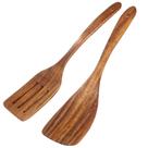Espátula de madeira FunCee Acacia Wood Long Handle, pacote com 2