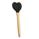 Espátula de Pastelaria Coração Em Silicone Cabo de Bambu