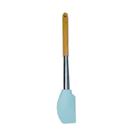 Espátula De Silicone Azul Com Cabo De Madeira E Aço Inox Frigopro