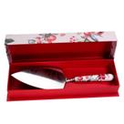 Espátula Decorada p/ Bolo Cabo Porcelana Floral 25cm TUUT