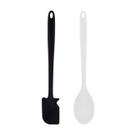 Espatula e Colher Silicone Longo Branco Preto 45cm Profissional