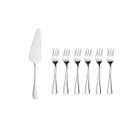 Espatula e Garfo de Bolo Talheres Sobremesa Aço Inox Kit 7un Espatula e Garfo de Bolo Talheres Sobremesa Aço Inox Kit 7un