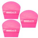 Espátula Leque 33 Rosa Semi Flexível Profissional 03pçs
