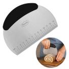 Espátula Multifuncional Prana Raspadora com Régua Preta Utensílio Cozinha Confeitaria para Massas Bolos Antiaderente