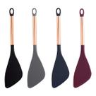Espátula Nylon Para Cozinha Bolos Doces Cabo Cor Rose Aço Inox 35cm
