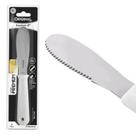Espátula para pate / manteiga de inox com serrilha cabo branco - espatula com serra Espátula para pate / manteiga de inox com serrilha cabo branco - espatula com serra