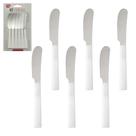Espátula Pate / Manteiga De Inox Cabo Plástico Branco Com 6 Peças 14cm Espátula Pate / Manteiga De Inox Cabo Plástico Branco Com 6 Peças 14cm