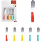Espátula Patê Manteiga De Inox Cabo Plástico Colors Let's Ox Prime Com 6 Peças