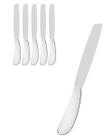 Espatula pate manteiga inox cabo plastico branco 6 peça 14cm