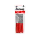 Espatula Pate ou Manteiga de Inox Cabo Plastico Vermelho Color com 6 Peças 14cm