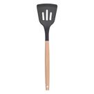 Espátula Perfurada Vazada Fritura Chapa Silicone Bambu 32cm