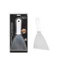 Espátula reta 5" profissional 24,5cm inox cabo branco pp Chef Line
