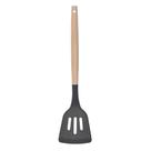 Espátula Silicone Vazada Bambu 32cm Grande Prática Dia a Dia