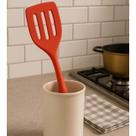 Espátula Vazada Chapeiro Em Silicone Resistente Cozinha Vermelho