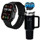 Especial Pais Smartwatch Série 9 Ultra Caneca Térmica inox 2 Pulseiras