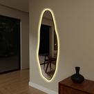 Espelheira 210x75 e05 couro caramelo led neutro bivolt touch Espelheira 210x75 e05 couro caramelo led neutro bivolt touch