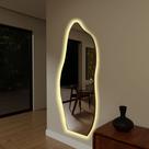 Espelheira 210x75 e06 couro simples caramelo sup par led neutro bivolt touch