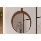 Espelheira Banheiro Lua Oval 60x60cm Freijo MGM Espelheira Banheiro Lua Oval 60x60cm Freijo MGM