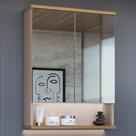 Espelheira de banheiro aqua 56,7cm estilare esp4003 nude com carvalho