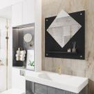 Espelheira de Banheiro Com Prateleira Firenze Decore Preto - Comprar Moveis em Casa