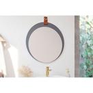 Espelheira de Banheiro Lua Parede Oval 60x60cm Titanio - MGM