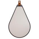 Espelheira Gota 76x50cm Em Mdf E Suporte Em Couro Titanium Espelheira Gota 76x50cm Em Mdf E Suporte Em Couro Titanium