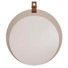 Espelheira MGM Lua 100% MDF Com Alça de material sintético Parede Banheiro Hall Escritório Cor Cappuccino