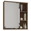 Espelheira Para Banheiro 100% MDF 1 Porta 2 Prateleiras Treviso Mgm Móveis